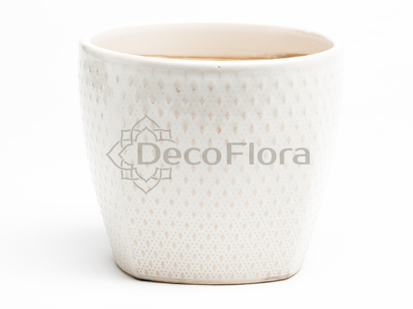 Кашпо керамическое d12 h10 кремовое