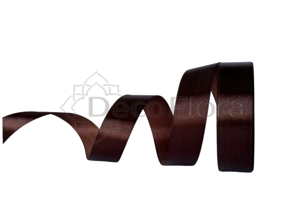 Лента атласная 2,5cm*25ярд - 032 - коричневая 