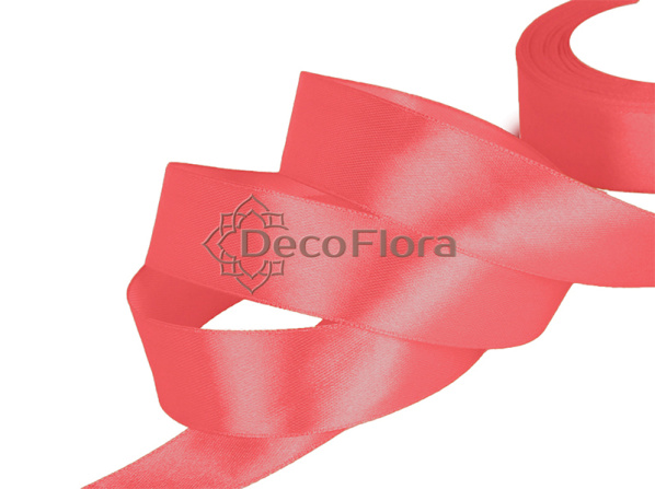 Лента атласная 5cm*20м - 70 - кораллово-красная