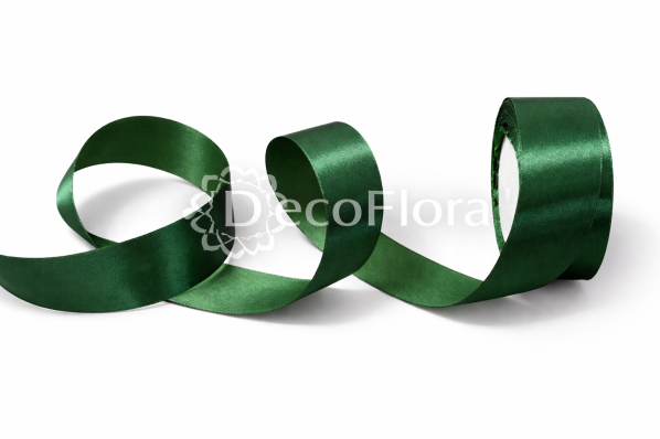 Лента атласная 4cm*25ярд - 049 - тёмно-зелёная