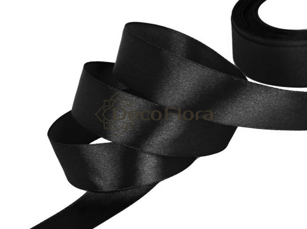 Лента атласная 4cm*20м - 085 - черный 