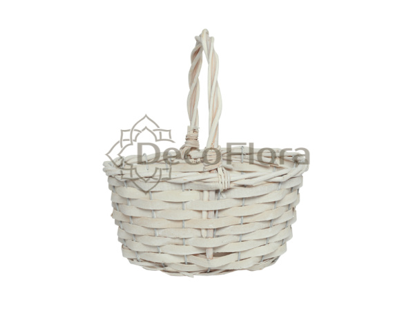 Корзина ивовая d22*16 h11,5 hh25 белая