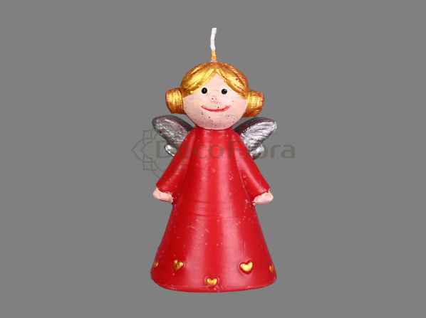 Свеча фигурная Девочка-Ангелочек D68 H113 красная/золото