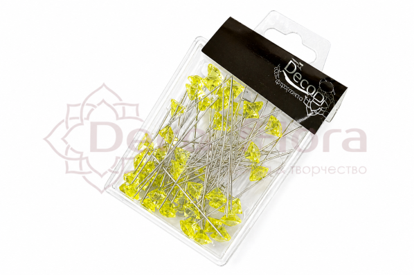 Булавка DIAMOND 50мм, желтые