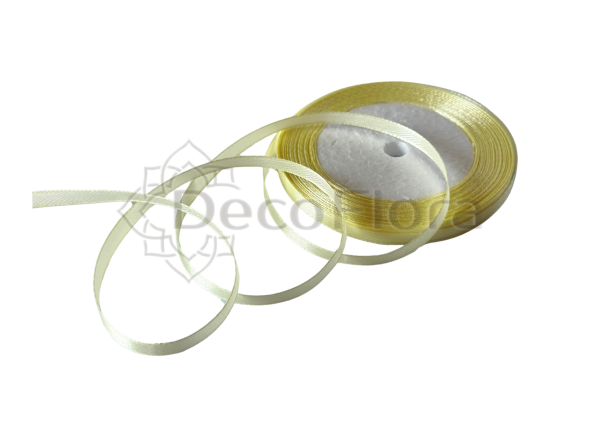 Лента атласная 0,6cm*25ярд - 009 - жёлтая