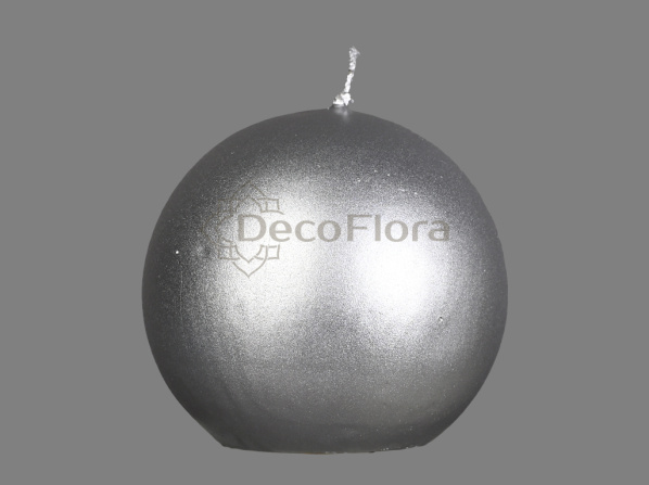 Свеча фигурная Шарик  D70 H70 серебро