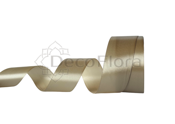 Лента атласная 4cm*25ярд - 123 - бежевая 