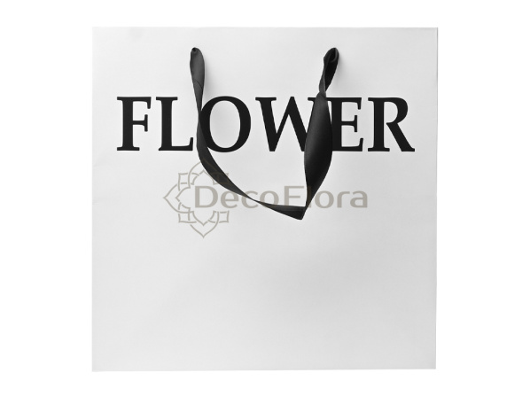 Пакет подарочный 28х28х28 см Flower белый