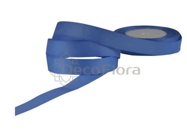 Лента репсовая 1cm*20м - 1053 - темно-голубая