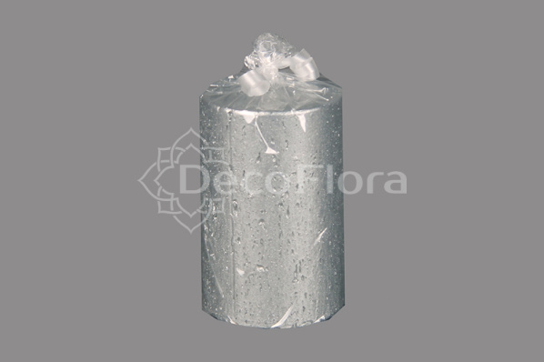 Свеча парафин Рустик D60 H100 - серебро