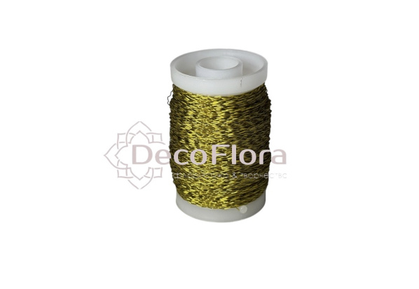 Проволока бульонка 0,3mm 25gr 04-золото (15). 