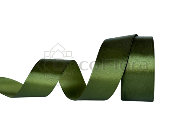 Лента атласная 4cm*25ярд - 113 - хаки 