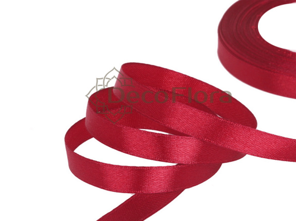 Лента атласная 0,6cm*20м - 114 - тёмно-красный