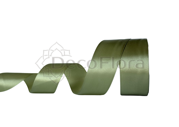 Лента атласная 4cm*25ярд - 131 - оливковая 