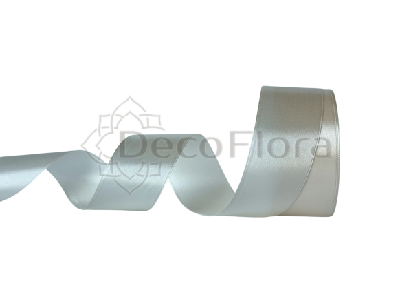 Лента атласная 4cm*25ярд - 008 - кремовая 