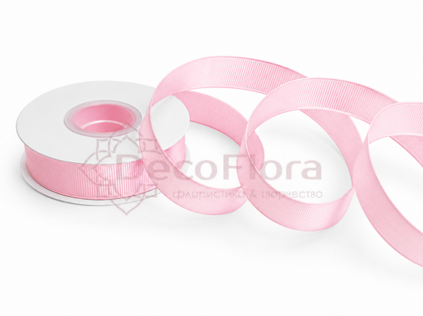 Лента репсовая 2,5cm*20y - 004 - розовая