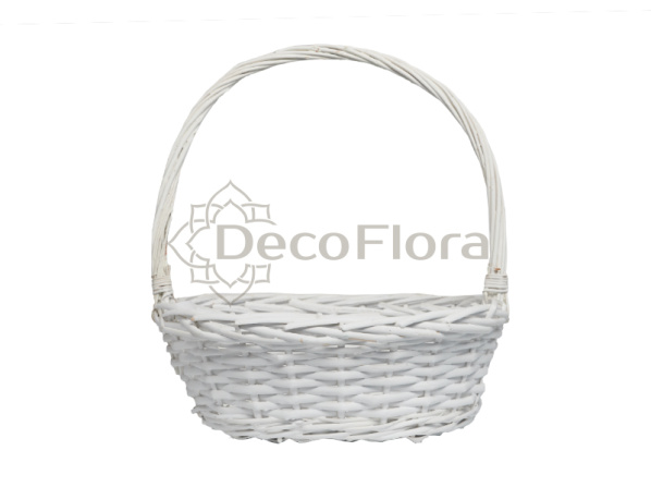 Корзина ивовая d33 h24,5 hh13*33 белая 