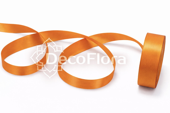 Лента атласная 2,5cm*25ярд - 025 - оранжевая