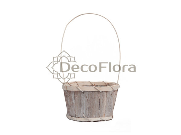 Корзина бамбуковая d17 h10 hh28 серая