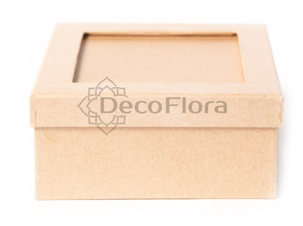 Коробка из картона  квадратная с рамкой 14*14*7см 