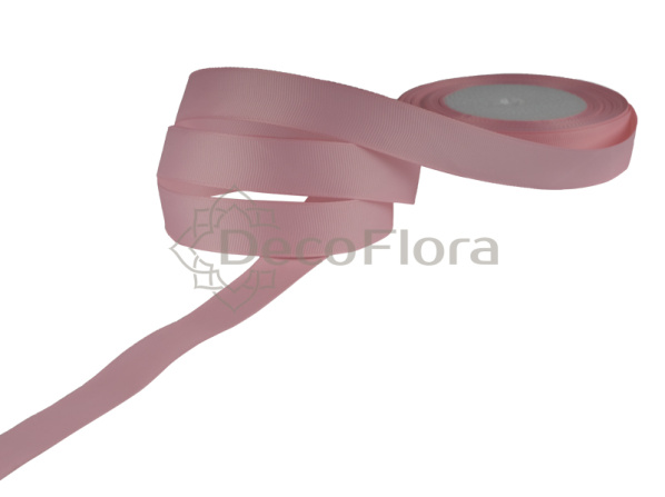 Лента репсовая 1cm*20м - 1015 - пастельно-розовая 